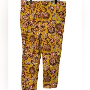 Jules & Leopold Yellow Base, Multi- Color Paisley and Floral Print Pants